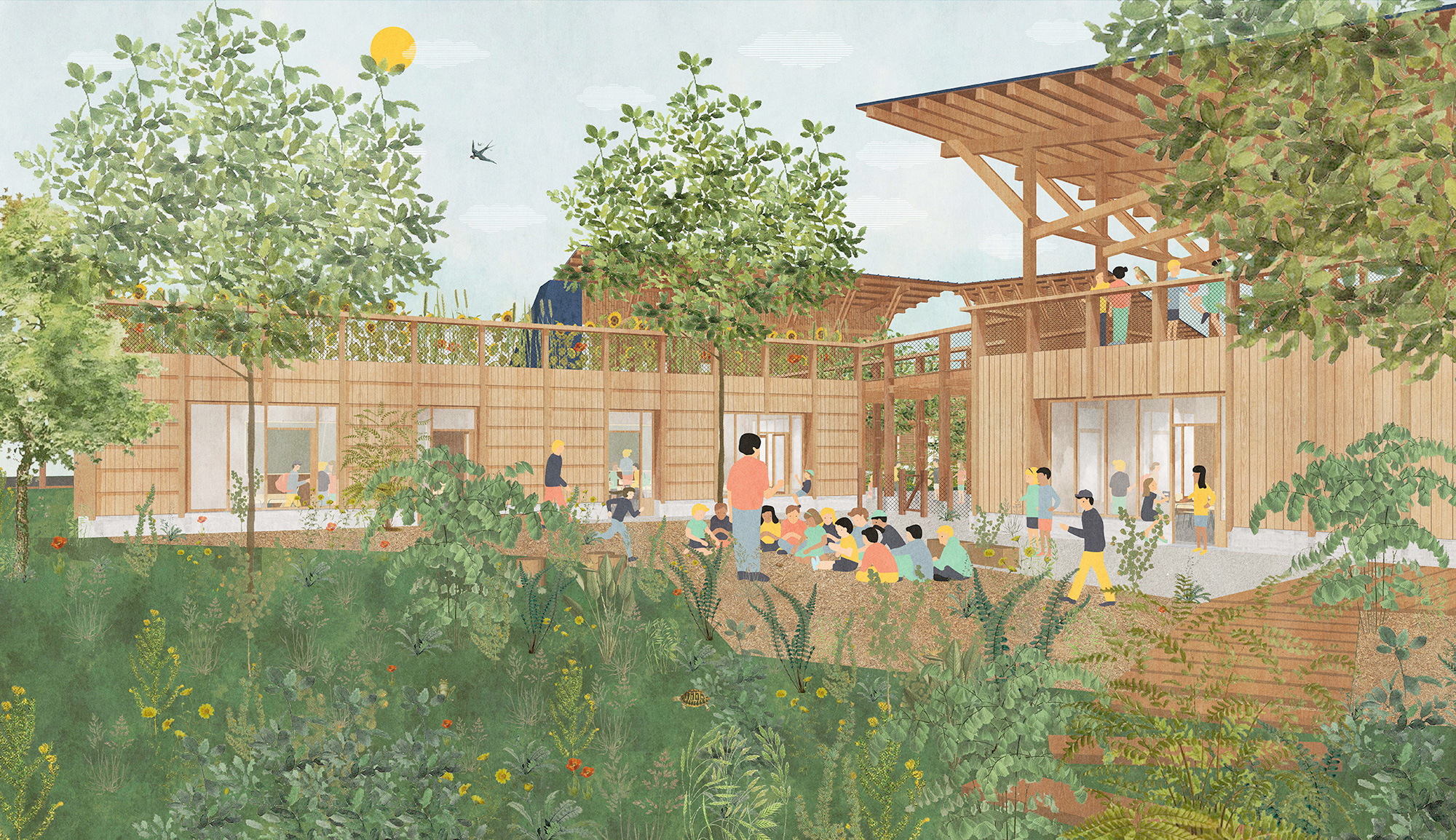 Compagnie architecture, groupe scolaire Frida Kahlo, Bruges, collage