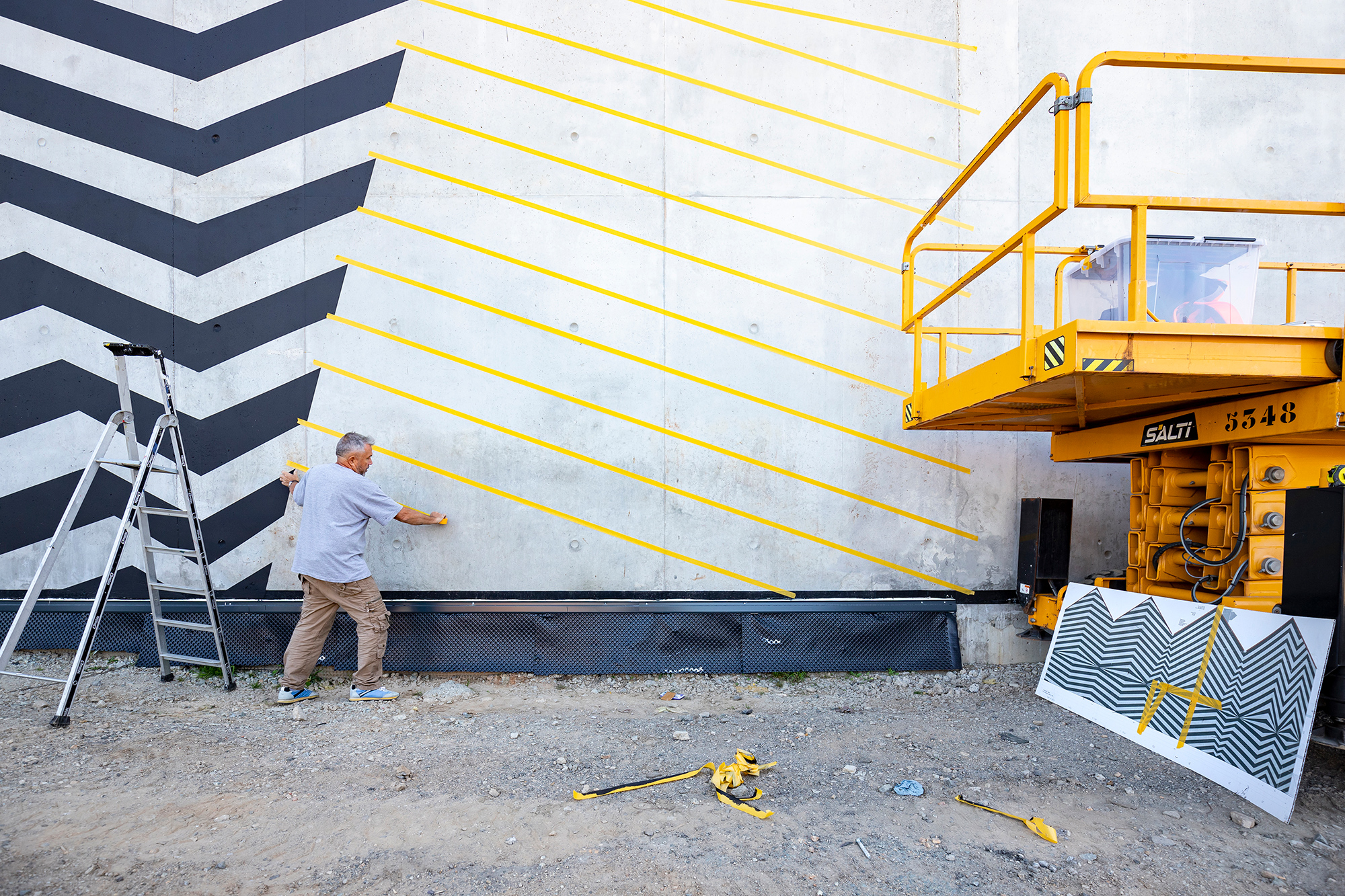 Compagnie architecture, fresque Malte Martin, Quai M, photo David Fugère