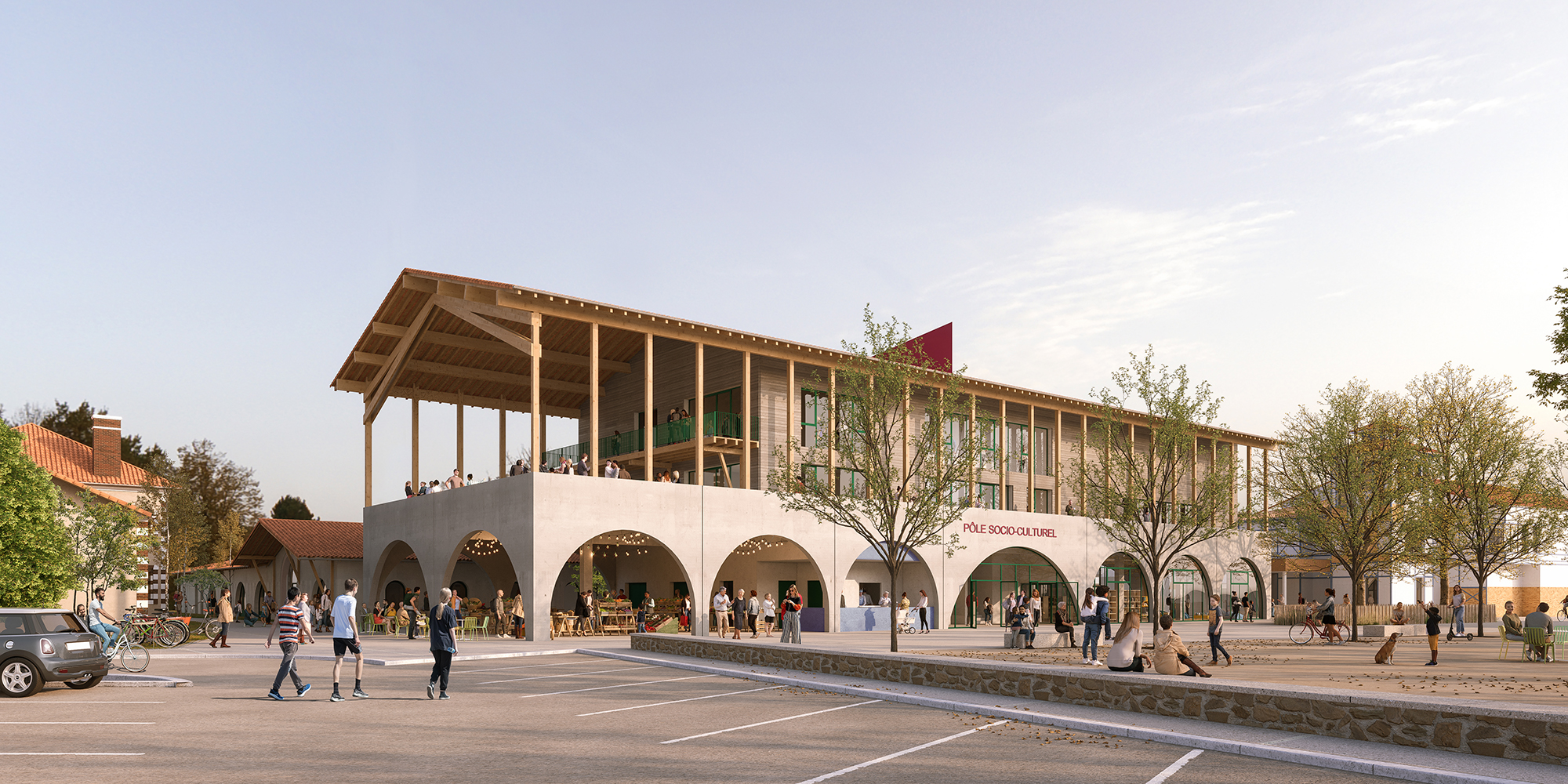 Compagnie architecture, coeur de village, concours, image Airstudio
